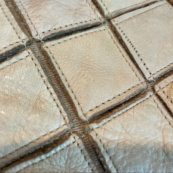 MONSERTA DE LUCCA tan Italian 100% genuine stitched leather handbag tote. - Picture 8 of 14